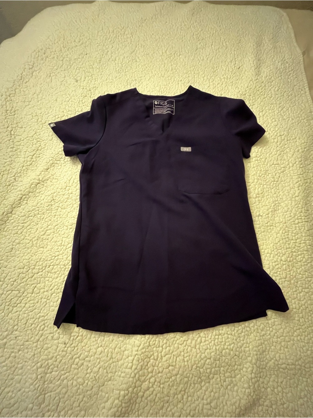 FIGS Women's Short-Sleeve Scrub Top in deep purple